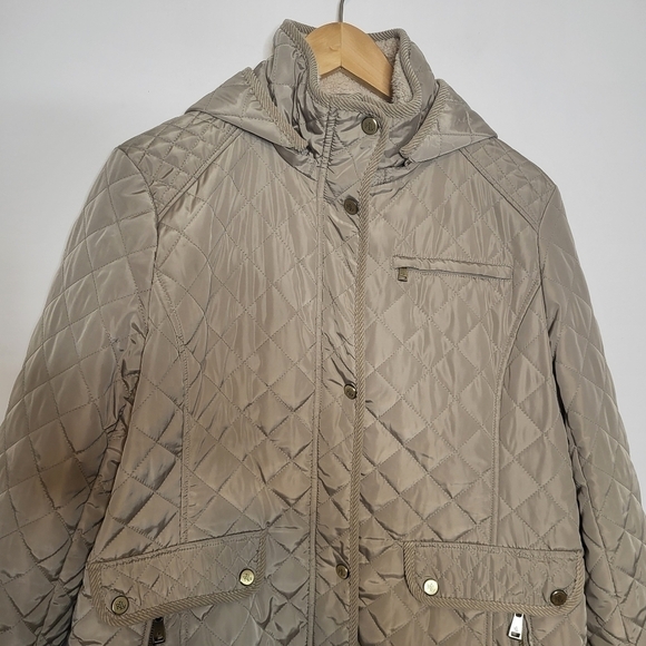 Ralph Lauren Lauren Quilted Taupe Jacket Size L - Picture 2 of 14